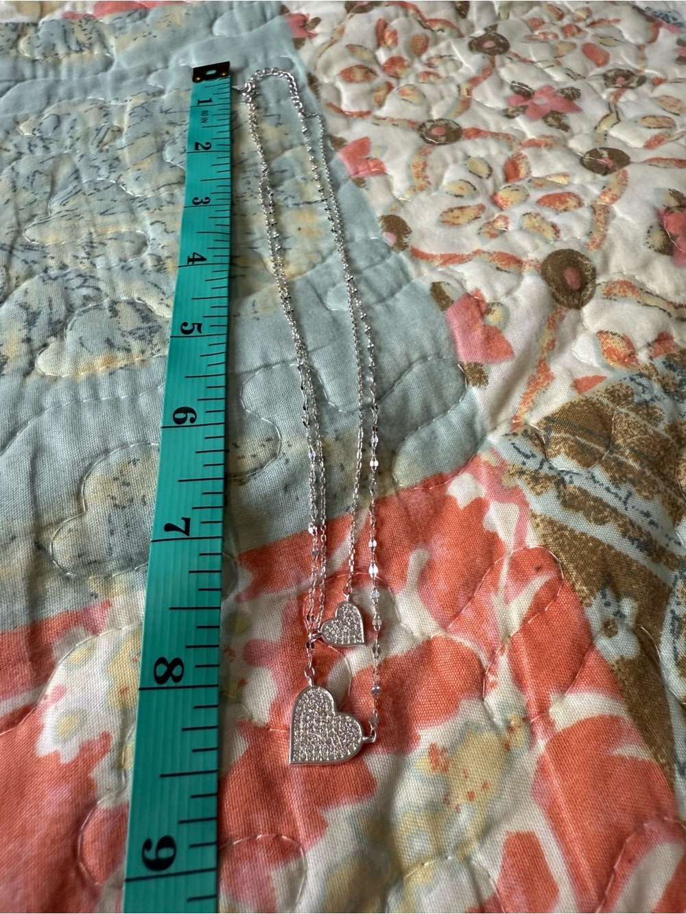 Delicate 925 Sterling Silver Layered Heart Necklace - Picture 10 of 10